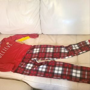 NWT RAE DUNN Big kids plaid PJ